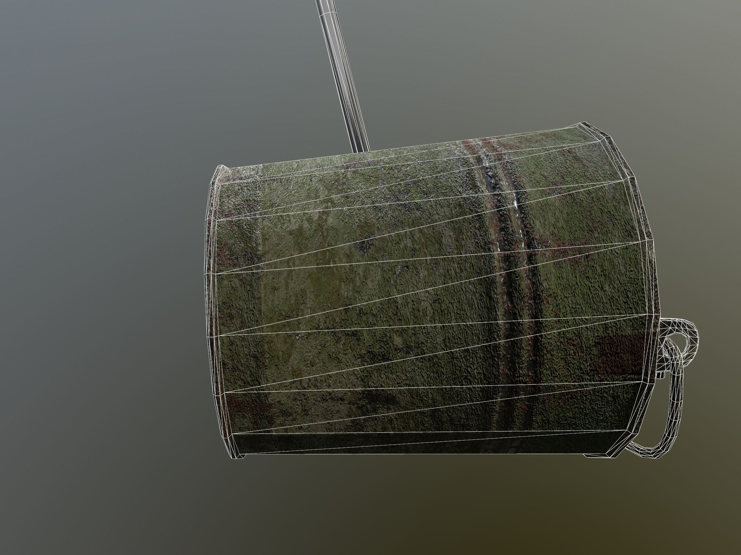 Broom Brush and Bucket Pack Low-poly 3D model_62