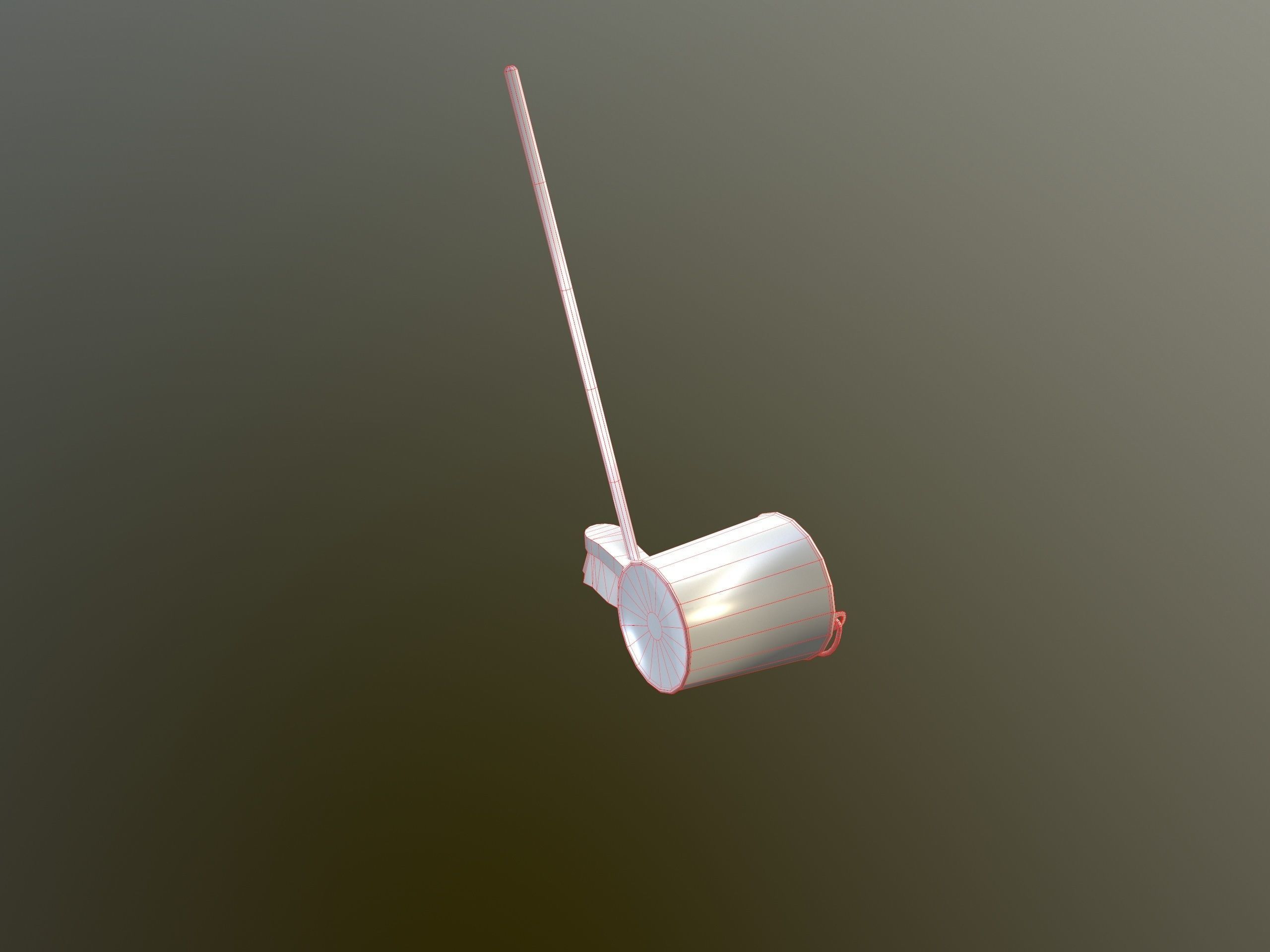 Broom Brush and Bucket Pack Low-poly 3D model_53