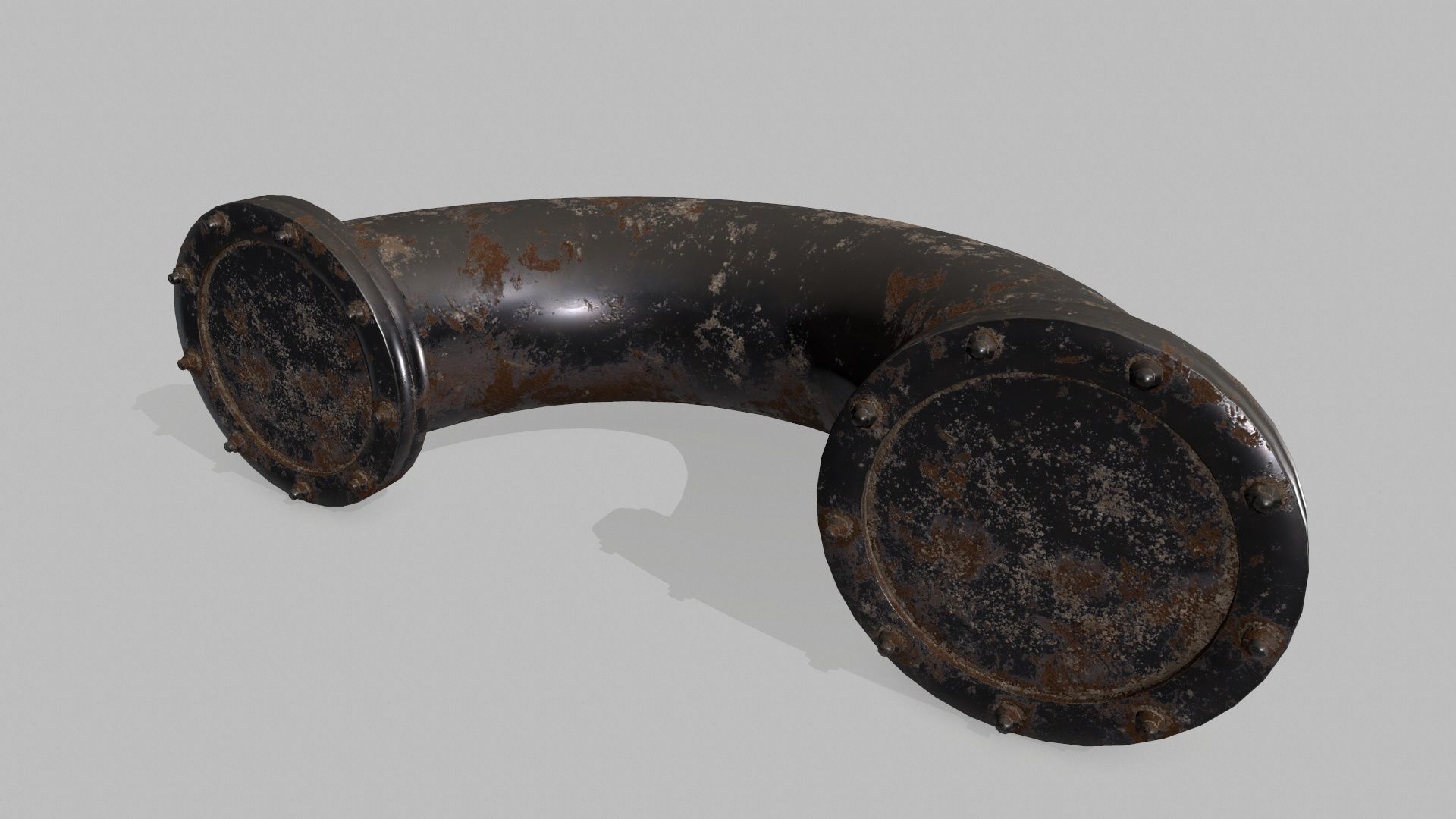 pipe set of pipes and valves Low-poly 3D model_5