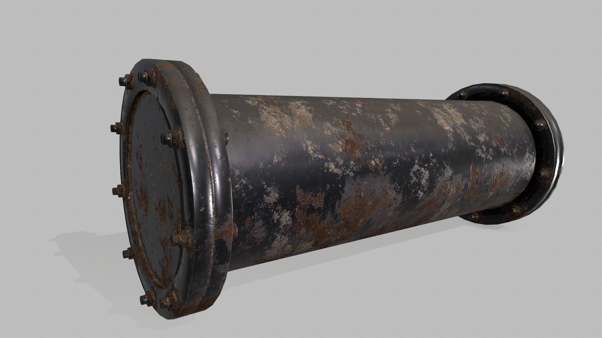 pipe set of pipes and valves Low-poly 3D model_7