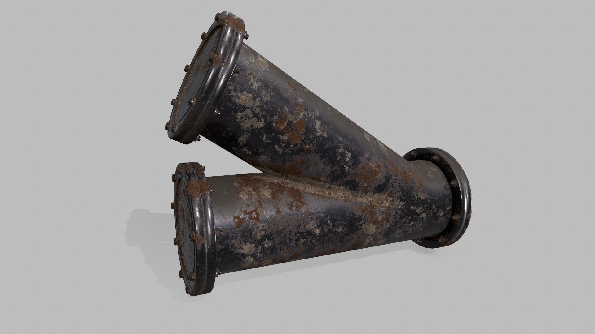 pipe set of pipes and valves Low-poly 3D model_6