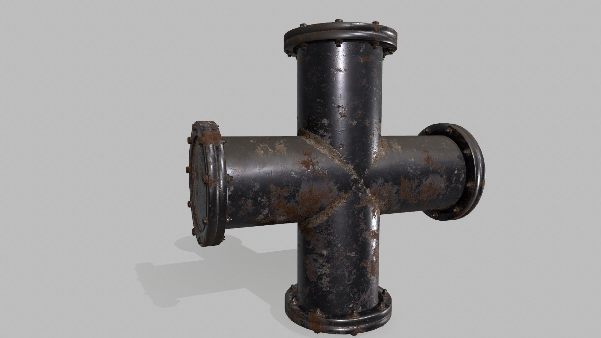 pipe set of pipes and valves Low-poly 3D model_4