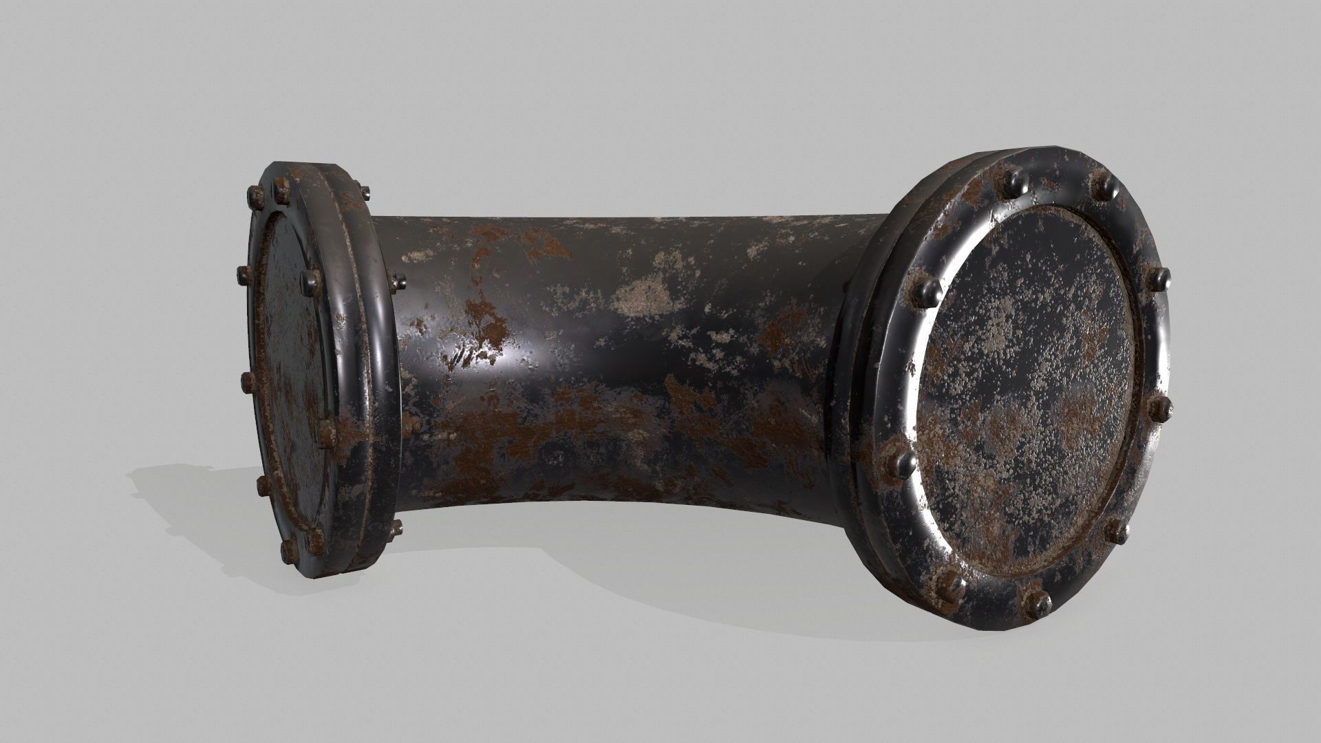 pipe set of pipes and valves Low-poly 3D model_8