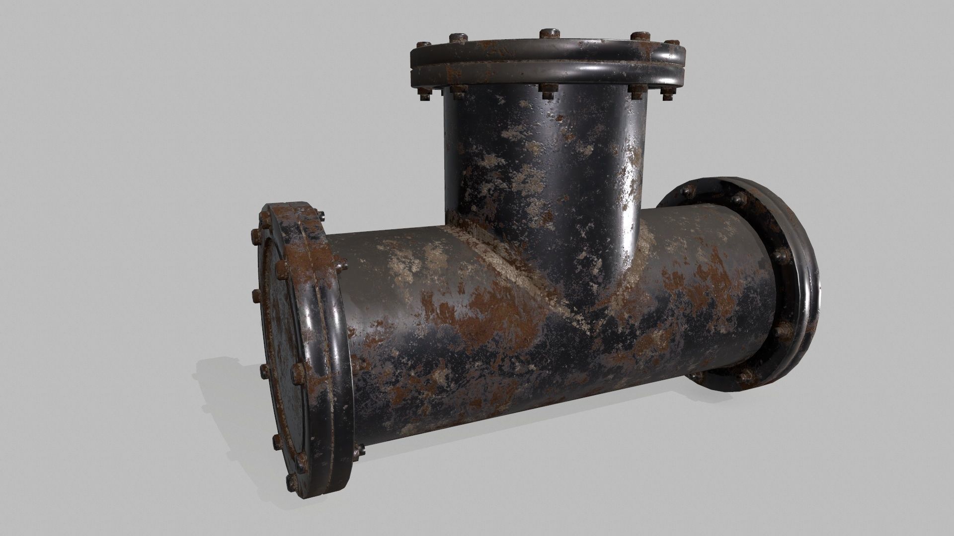 pipe set of pipes and valves Low-poly 3D model_10