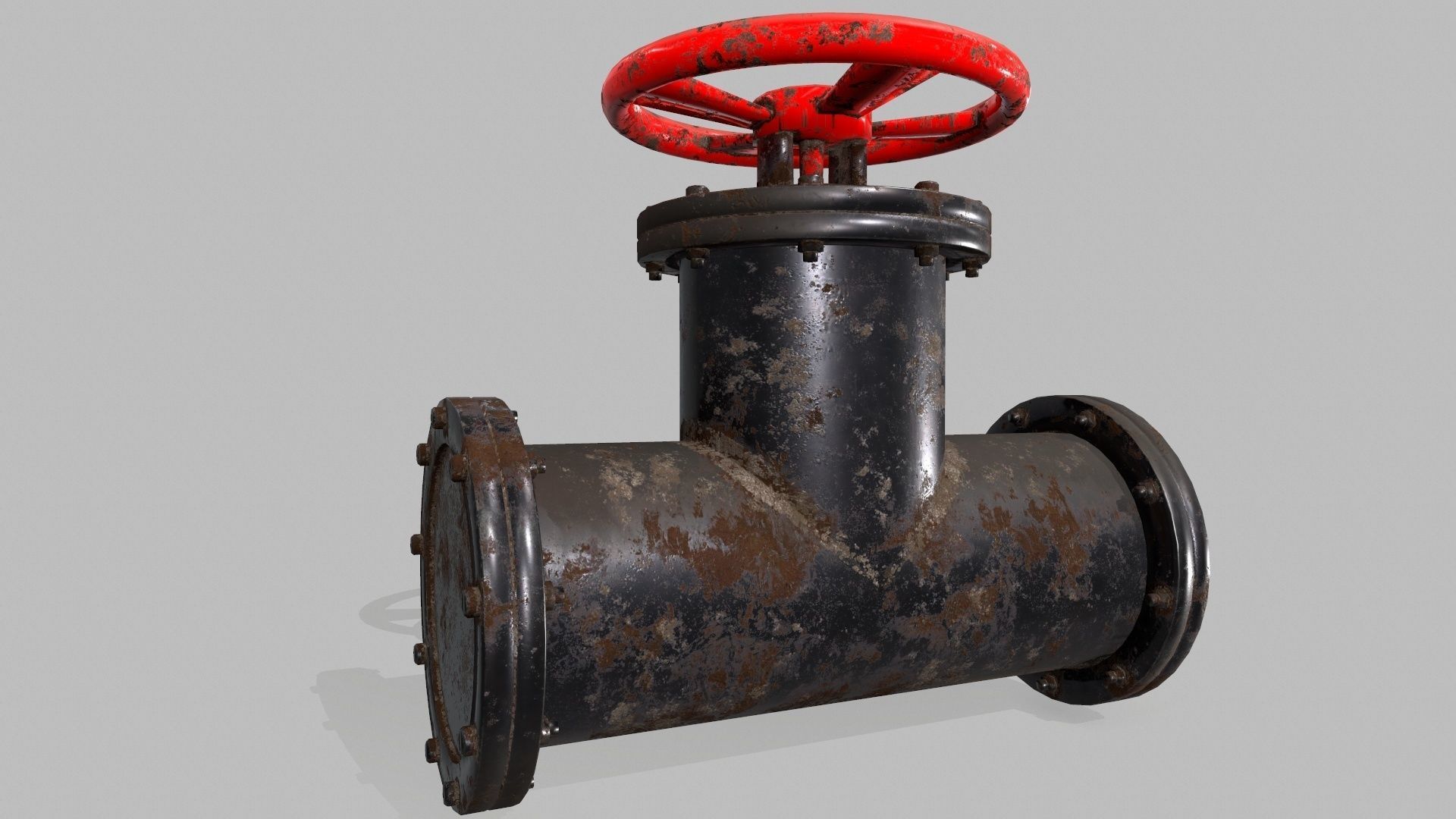 pipe set of pipes and valves Low-poly 3D model_9