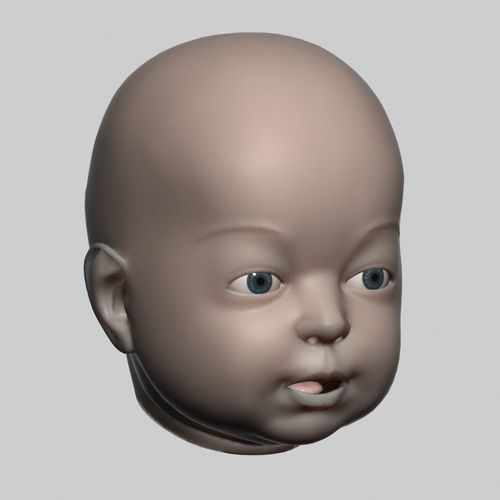 Baby head 01 3D model