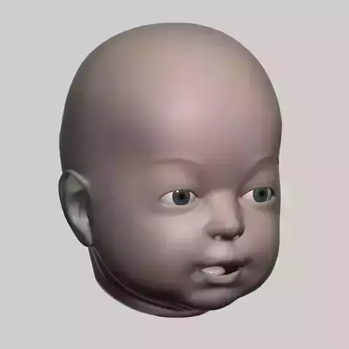 Baby head 01 3D model