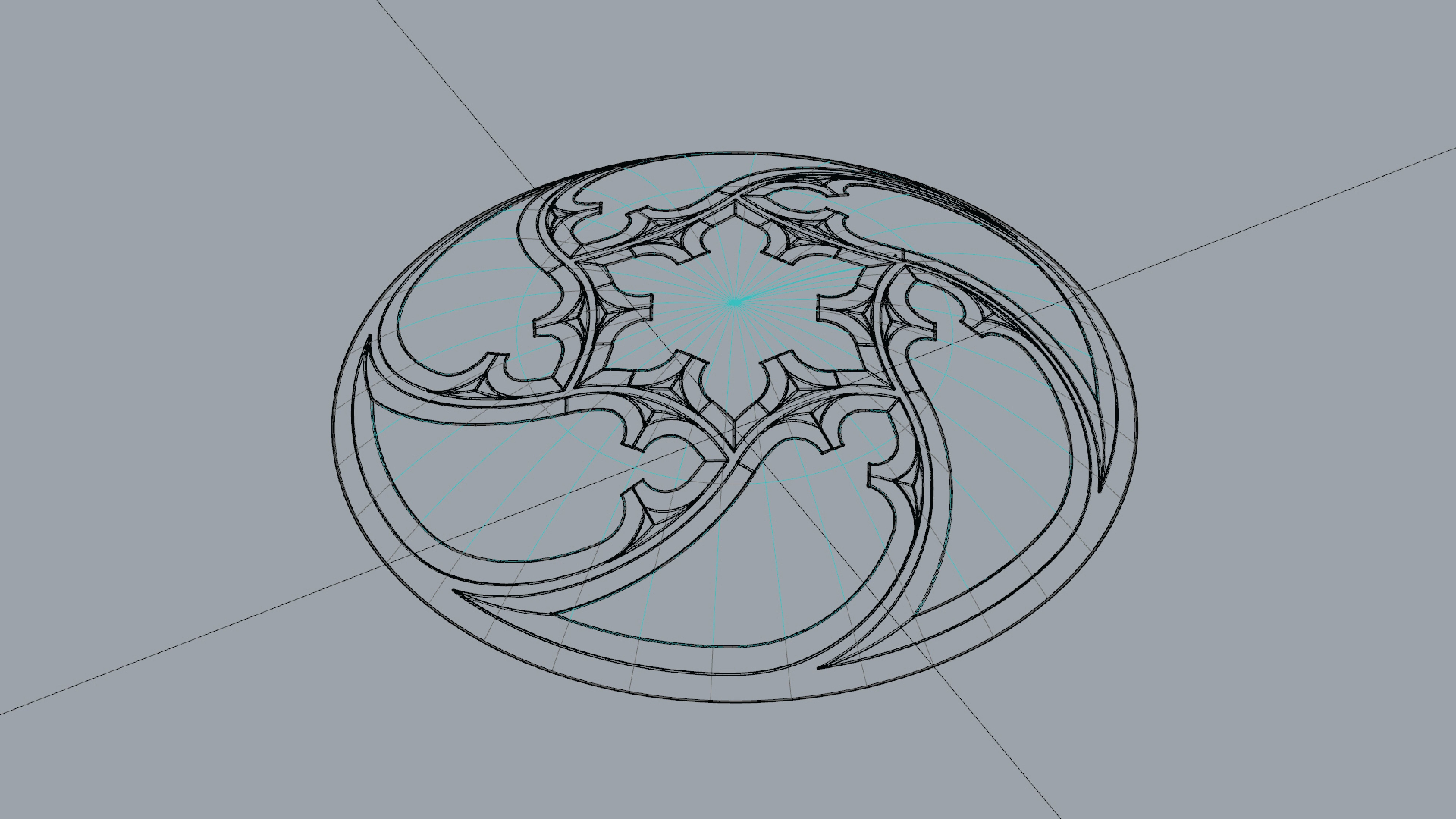 Dome with hexagonal pattern glass and steel structure Low-poly 3D model_16