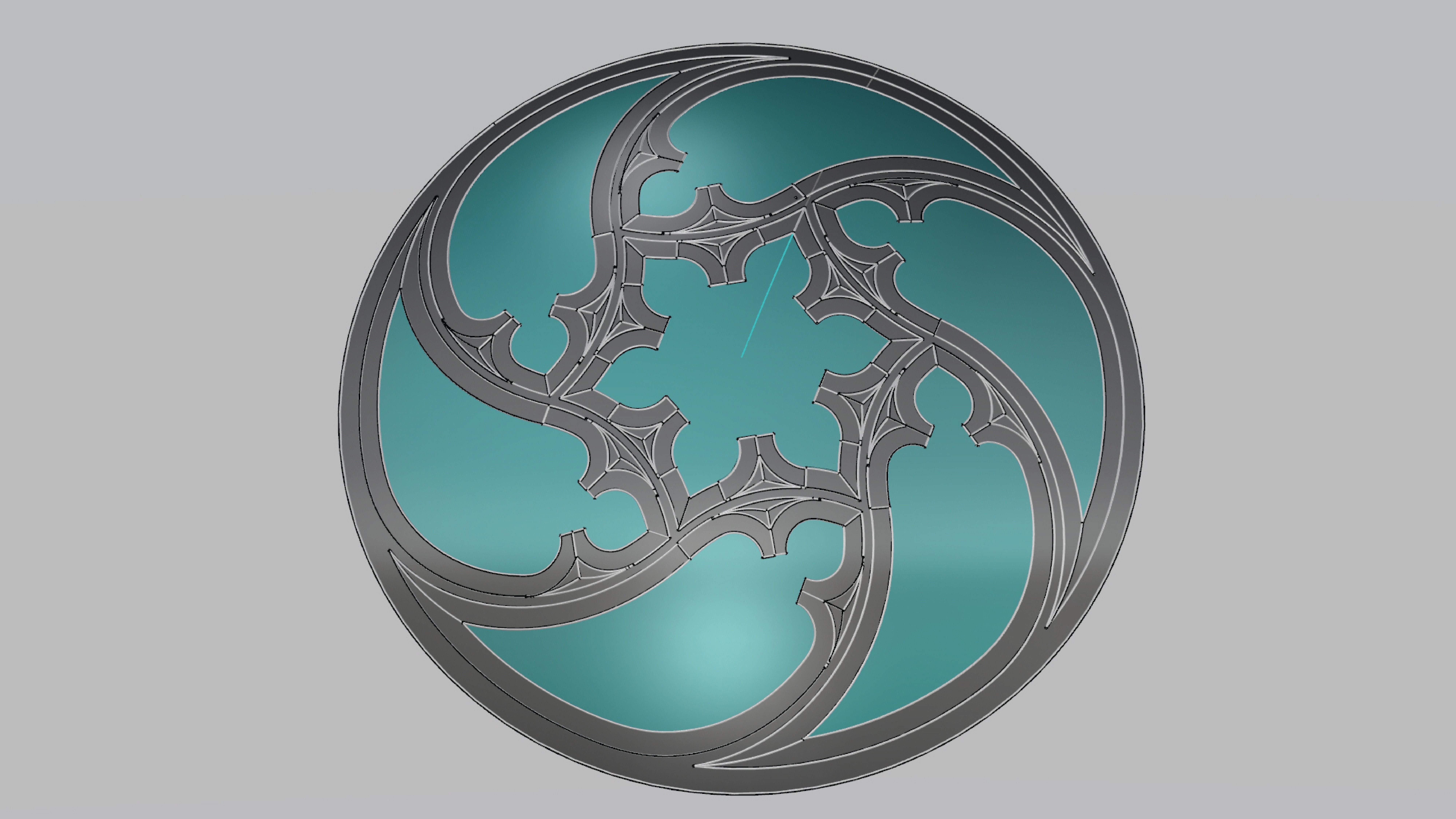 Dome with hexagonal pattern glass and steel structure Low-poly 3D model_11