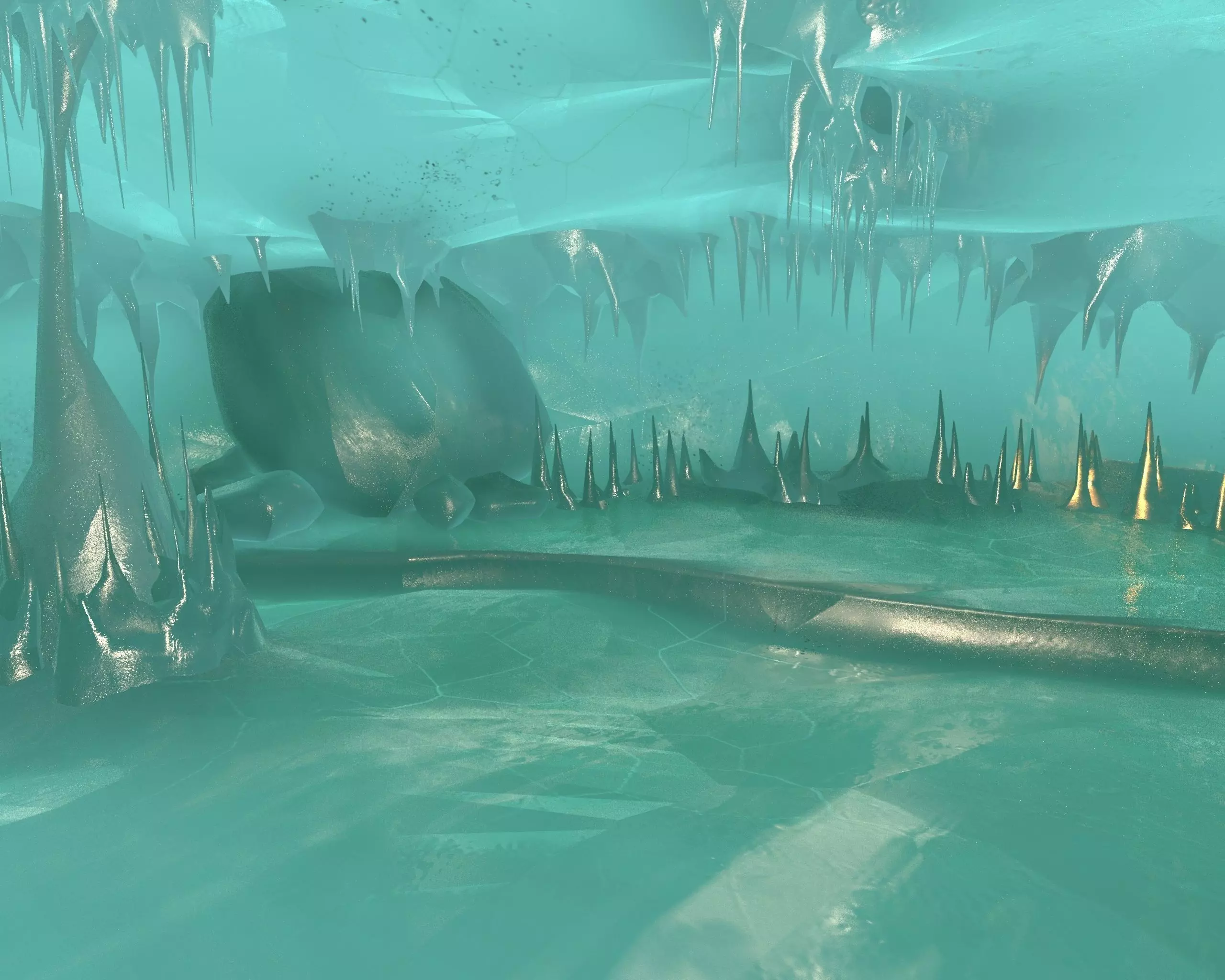 Ice Cave Low-poly 3D model_0