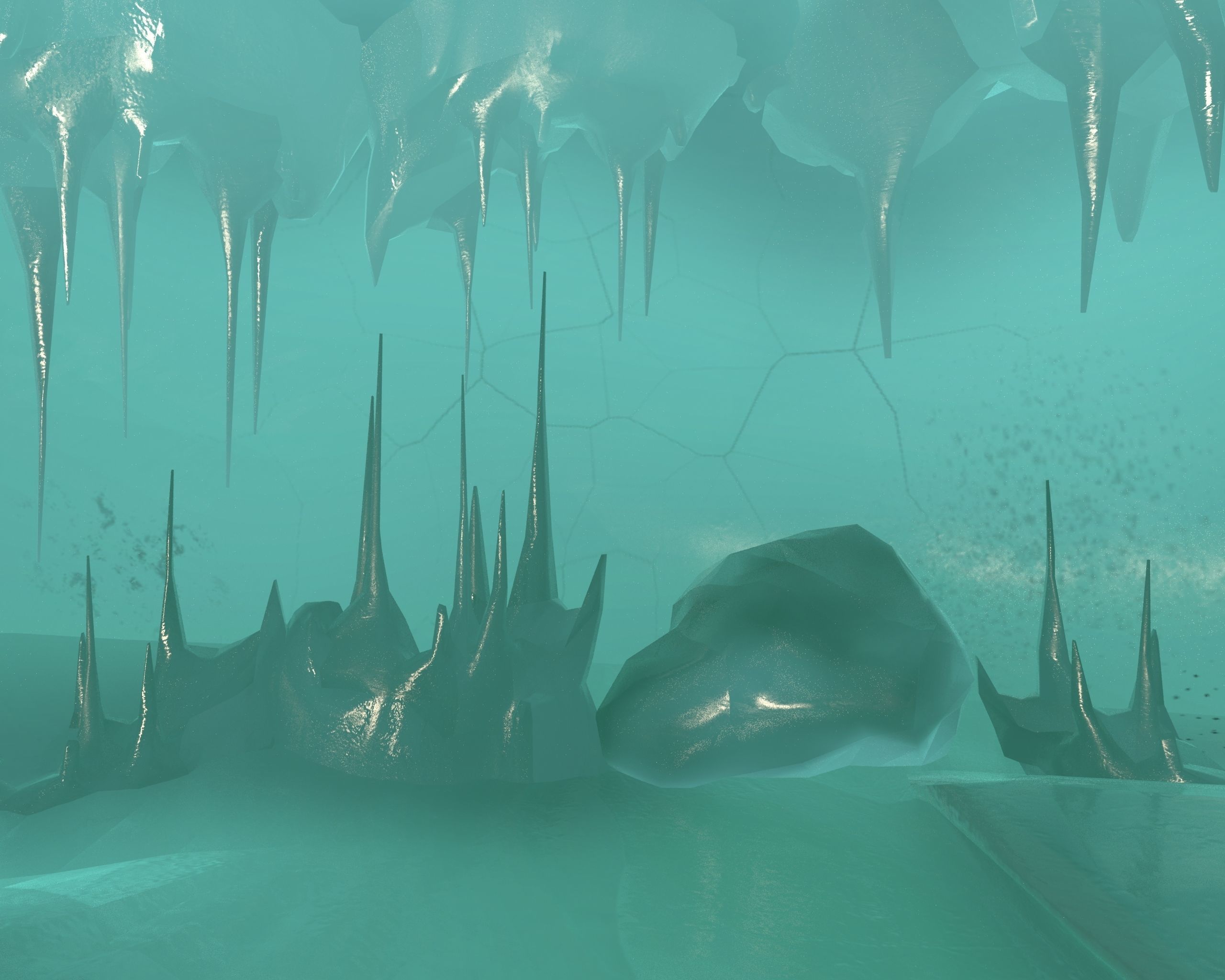 Ice Cave Low-poly 3D model_5