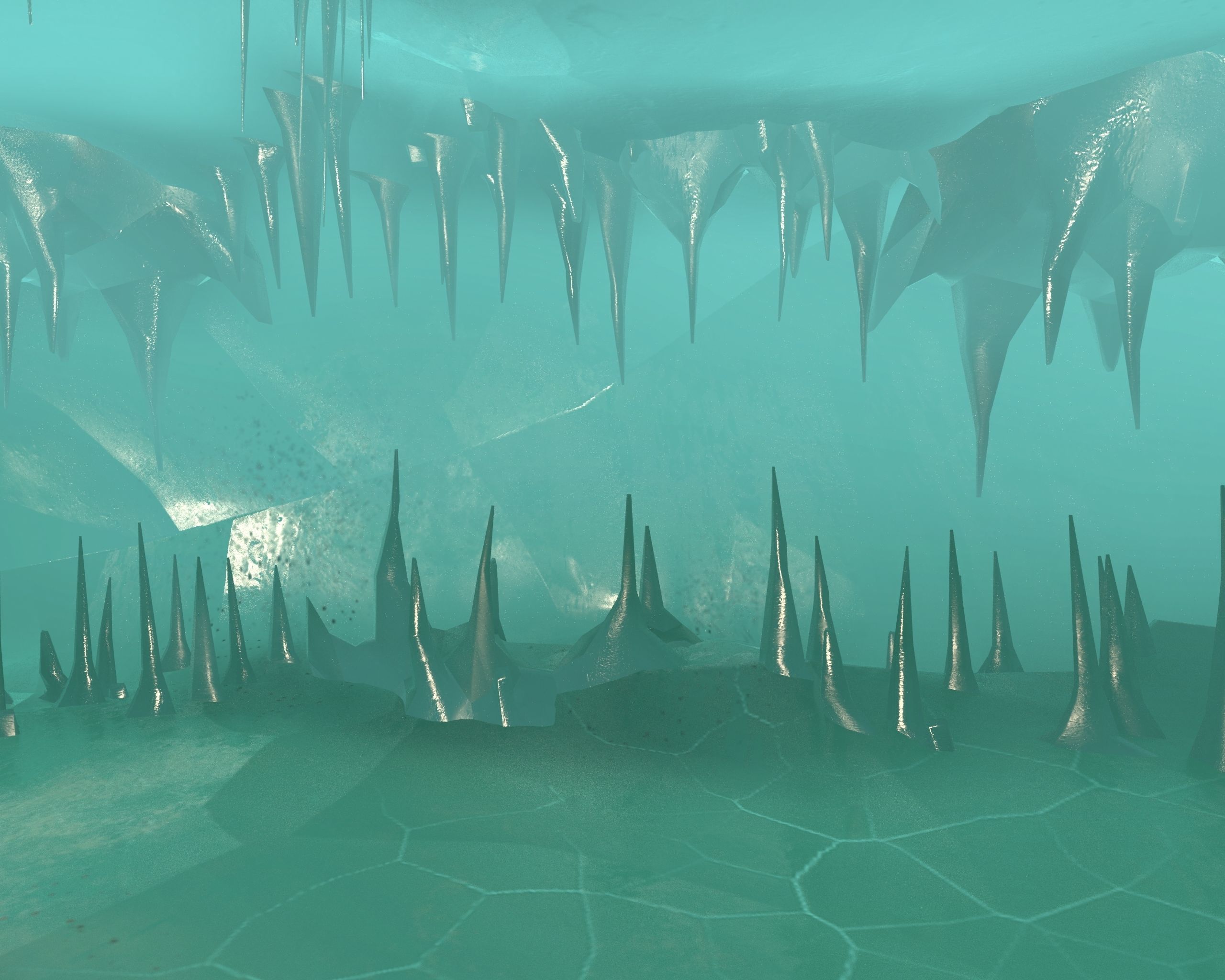 Ice Cave Low-poly 3D model_3