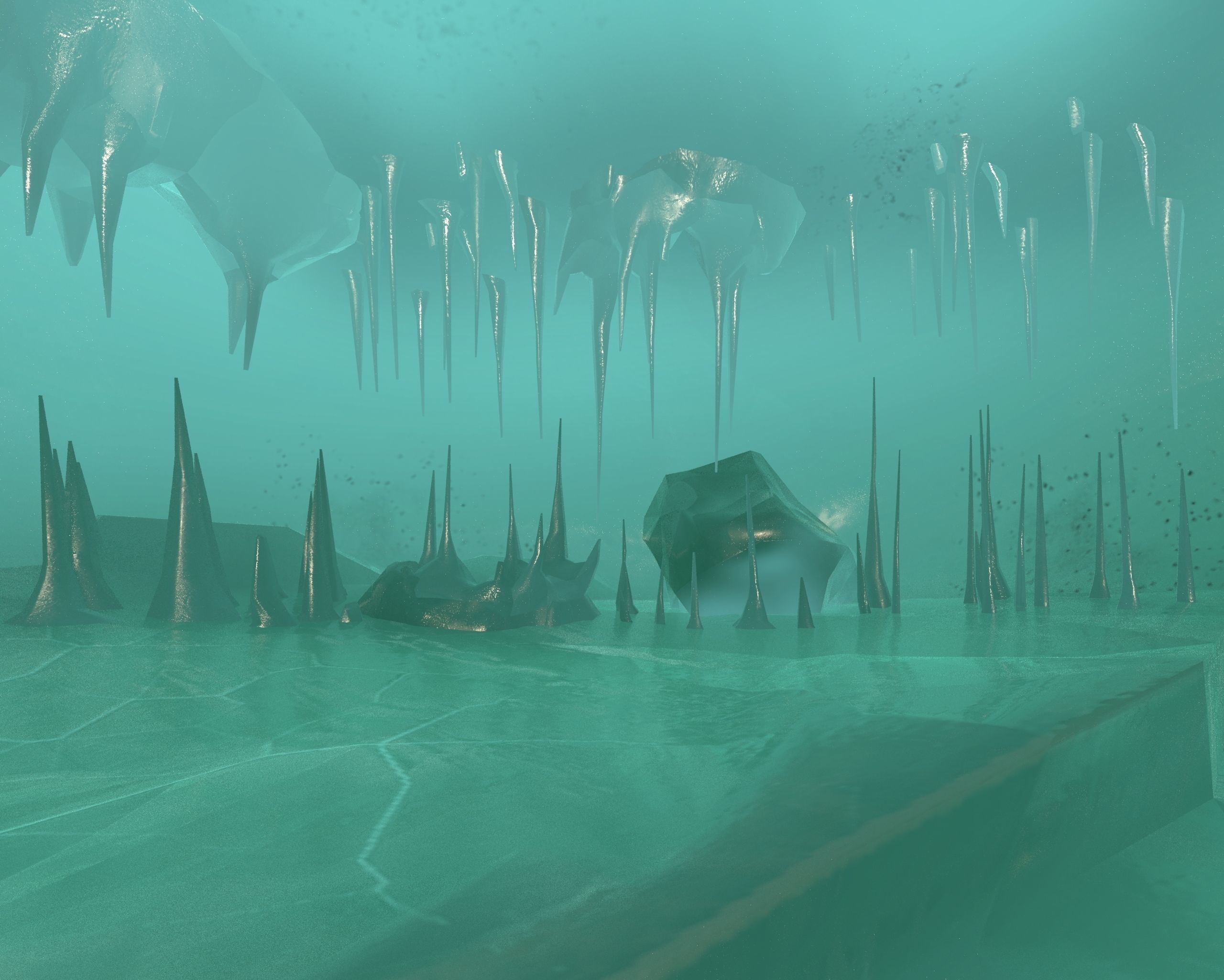 Ice Cave Low-poly 3D model_2