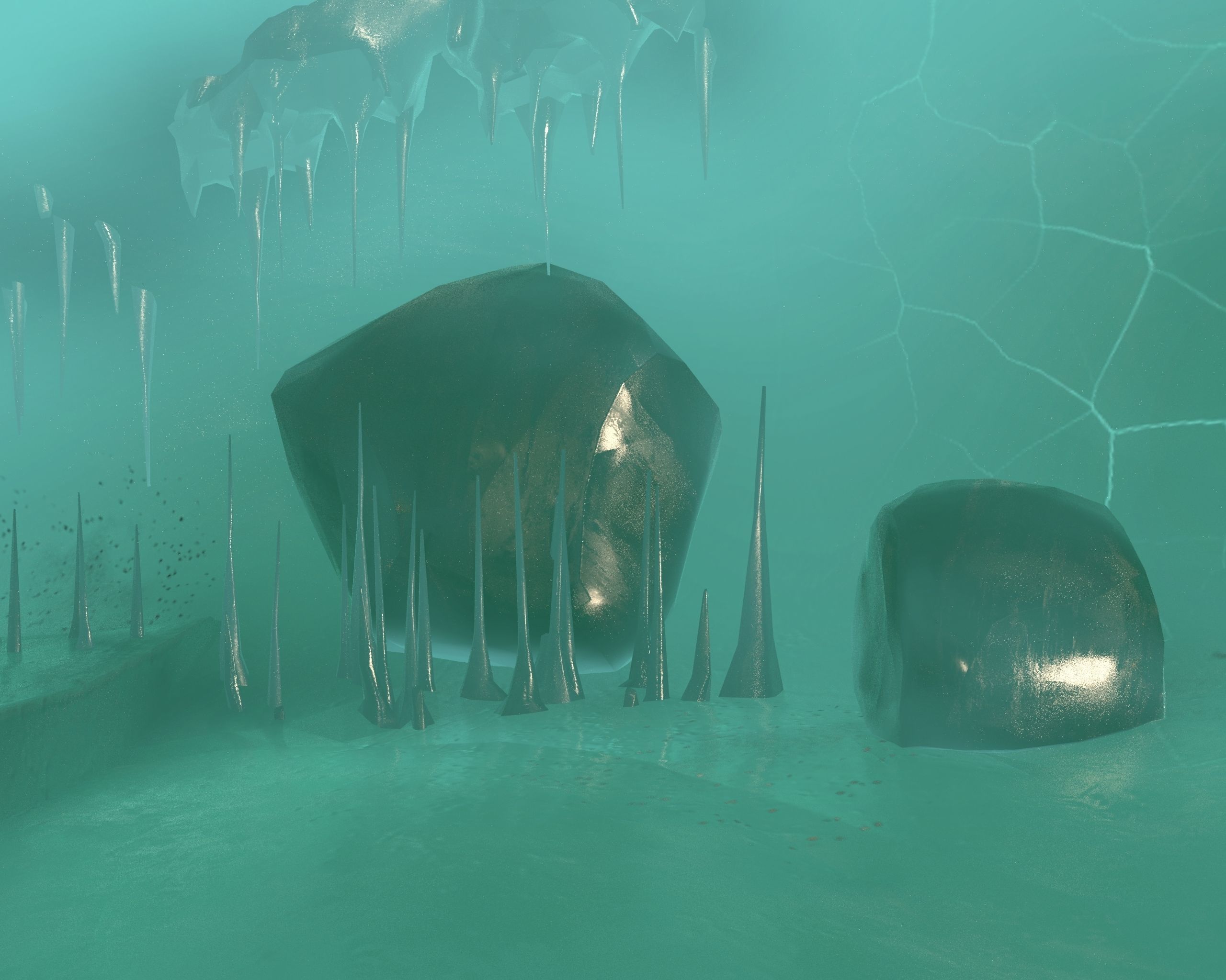 Ice Cave Low-poly 3D model_1