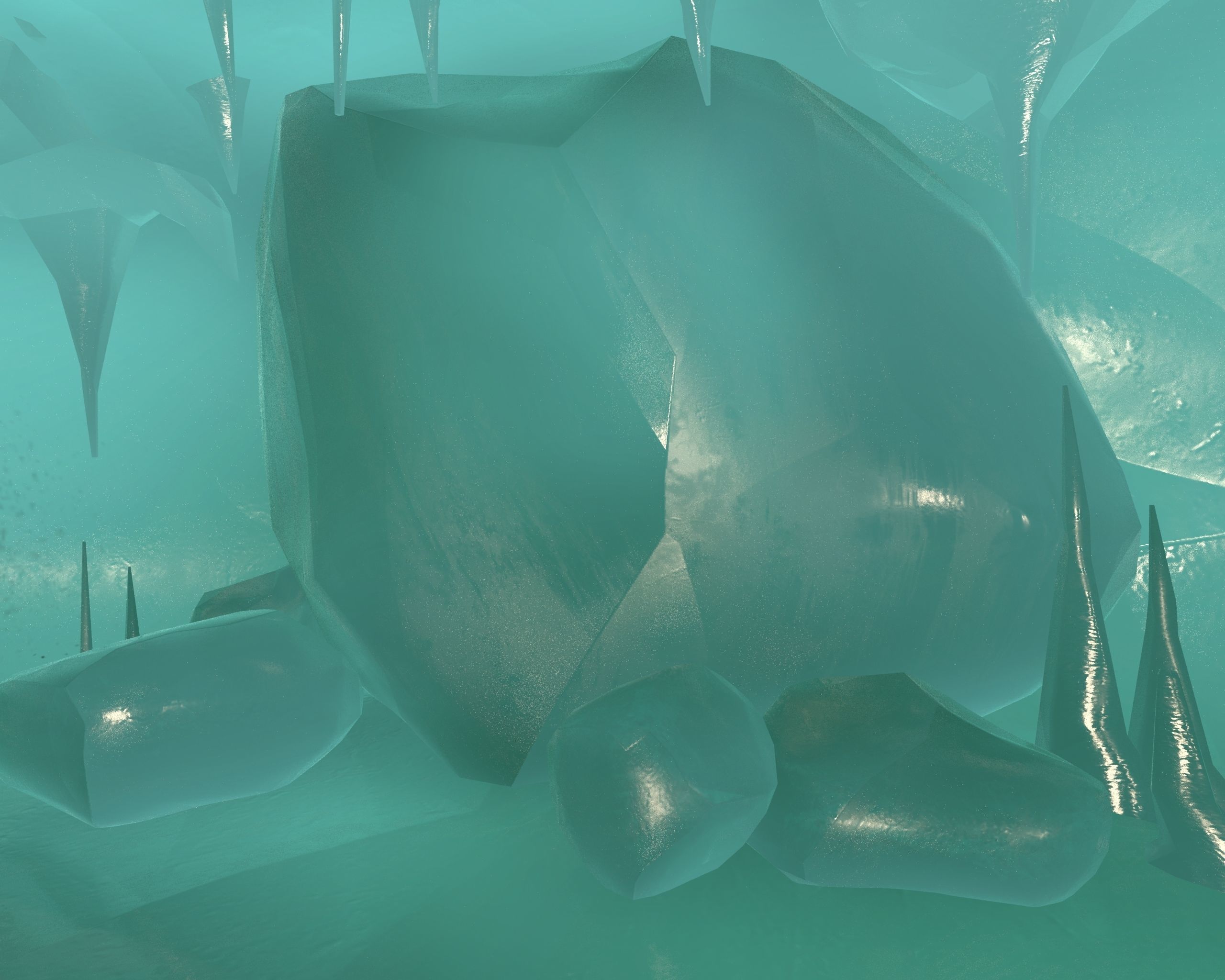 Ice Cave Low-poly 3D model_4