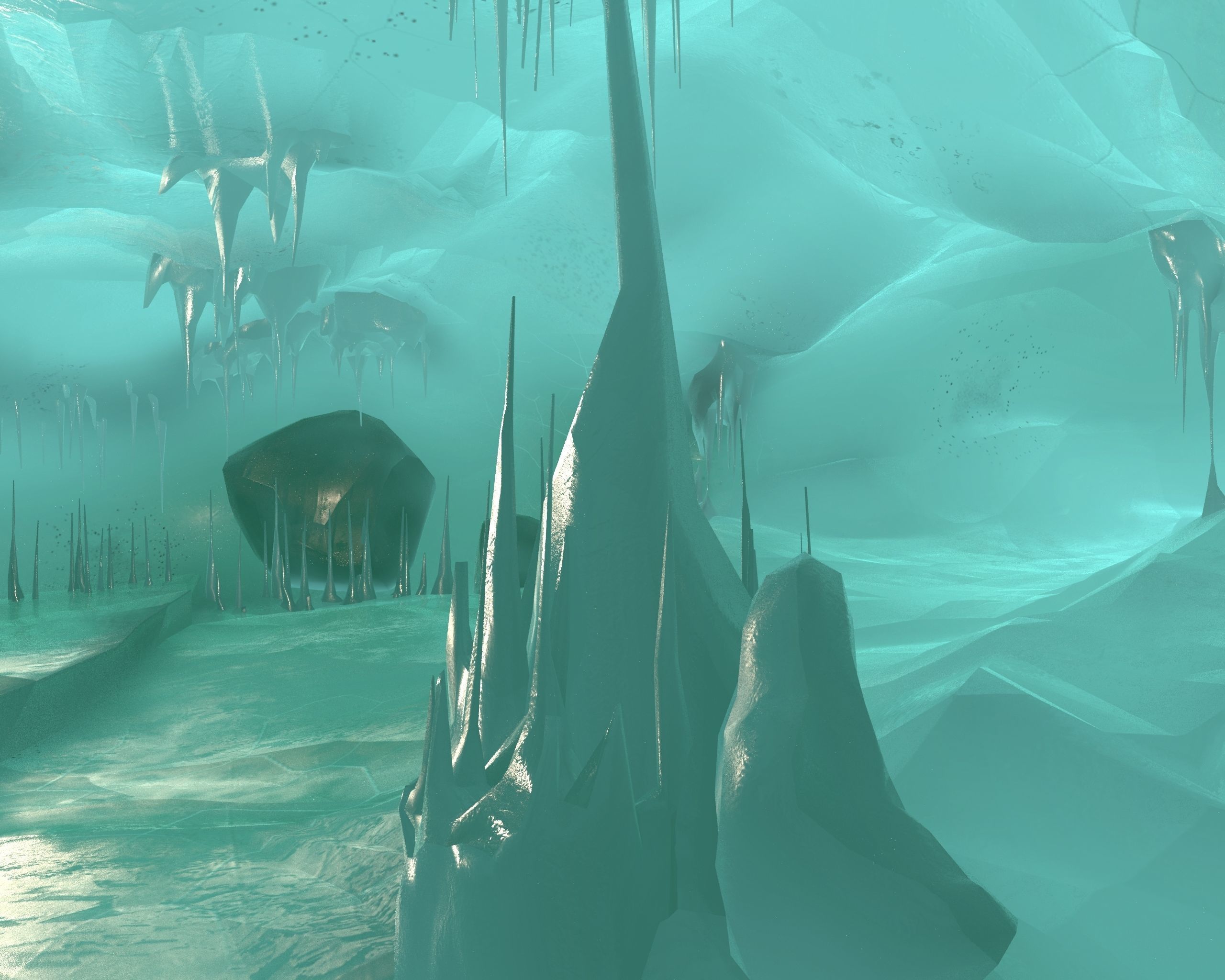 Ice Cave Low-poly 3D model_6