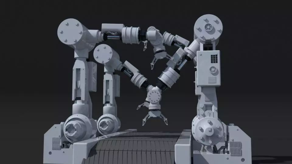 Industrial Robotic Arm 3D model_0