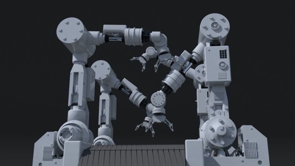 Industrial Robotic Arm 3D model_1