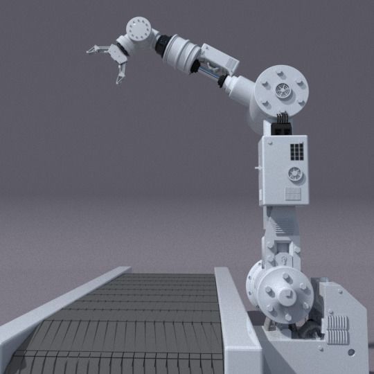 Industrial Robotic Arm 3D model_3