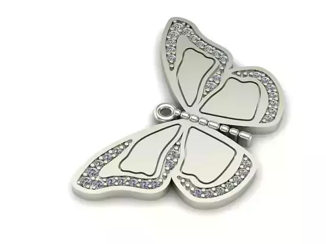 Butterfly Diamond Pendant 3D Print Ready