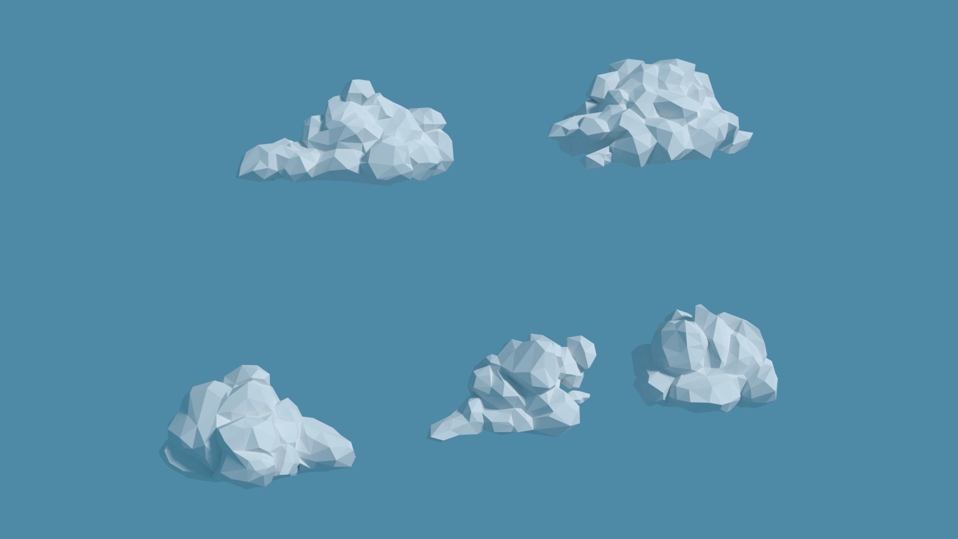 Low Poly Cloud Collection icebergs _4