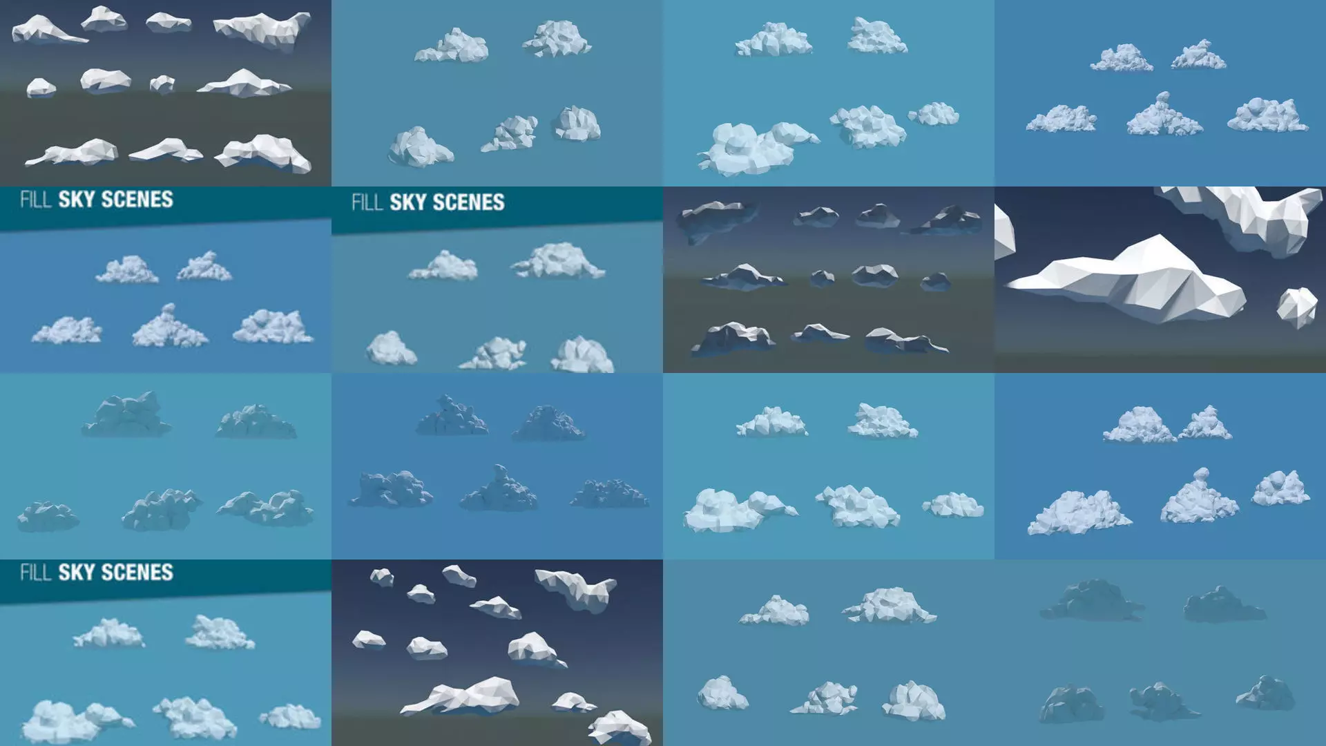 Low Poly Cloud Collection icebergs _0