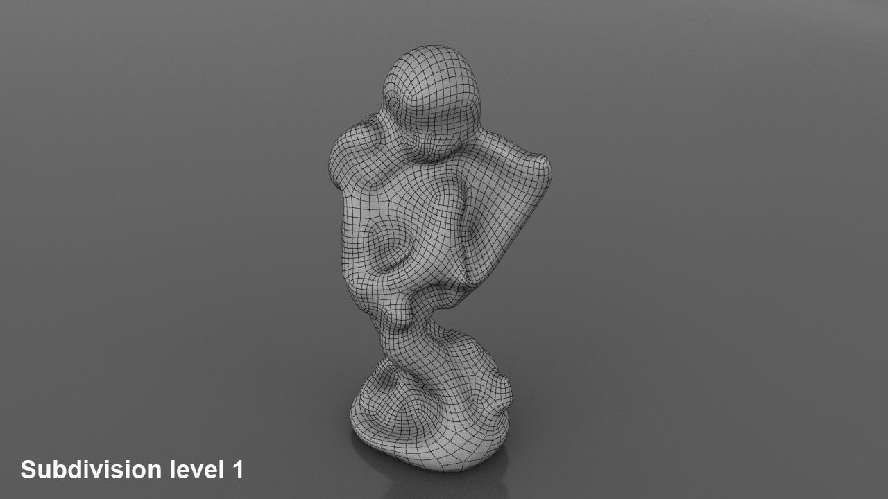 Angel statue Low-poly 3D model_6