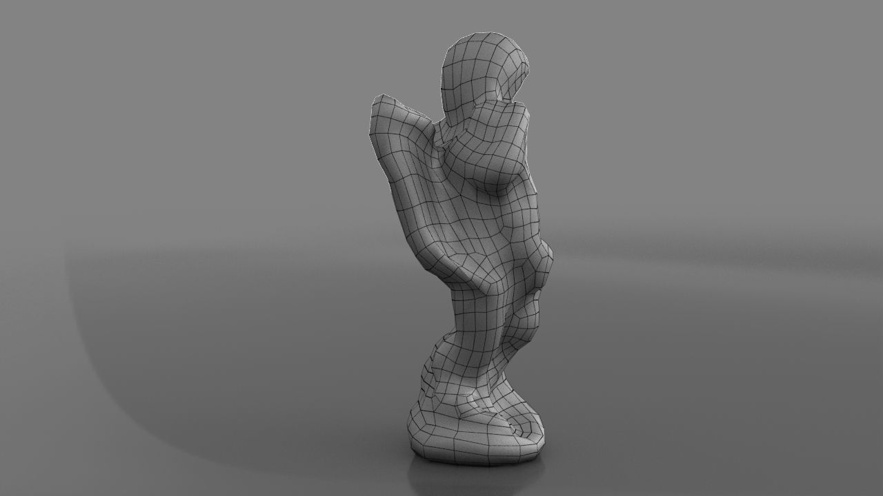 Angel statue Low-poly 3D model_8