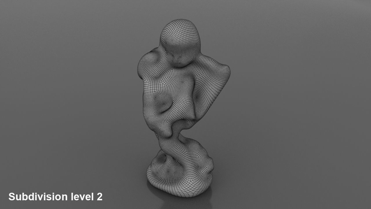 Angel statue Low-poly 3D model_7