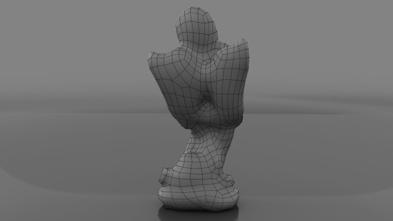 Angel statue Low-poly 3D model_11