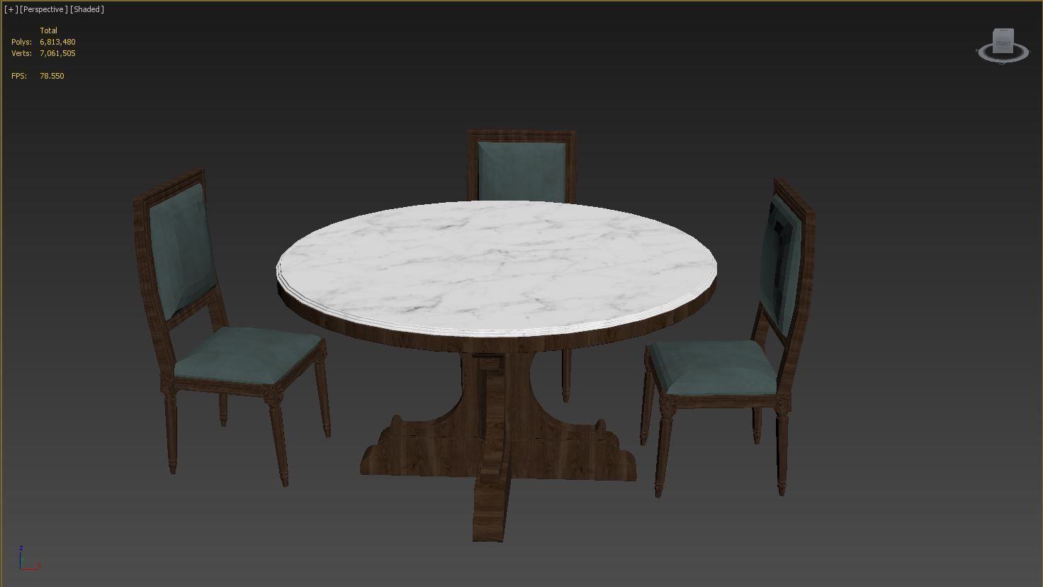 Marbel Round Dining Table 3D model_5