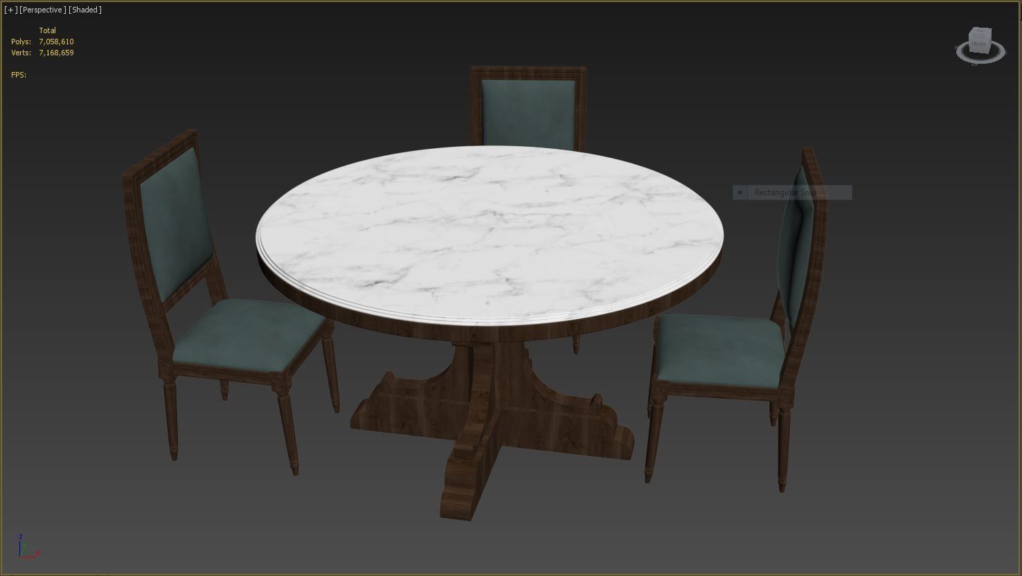 Marbel Round Dining Table 3D model_4