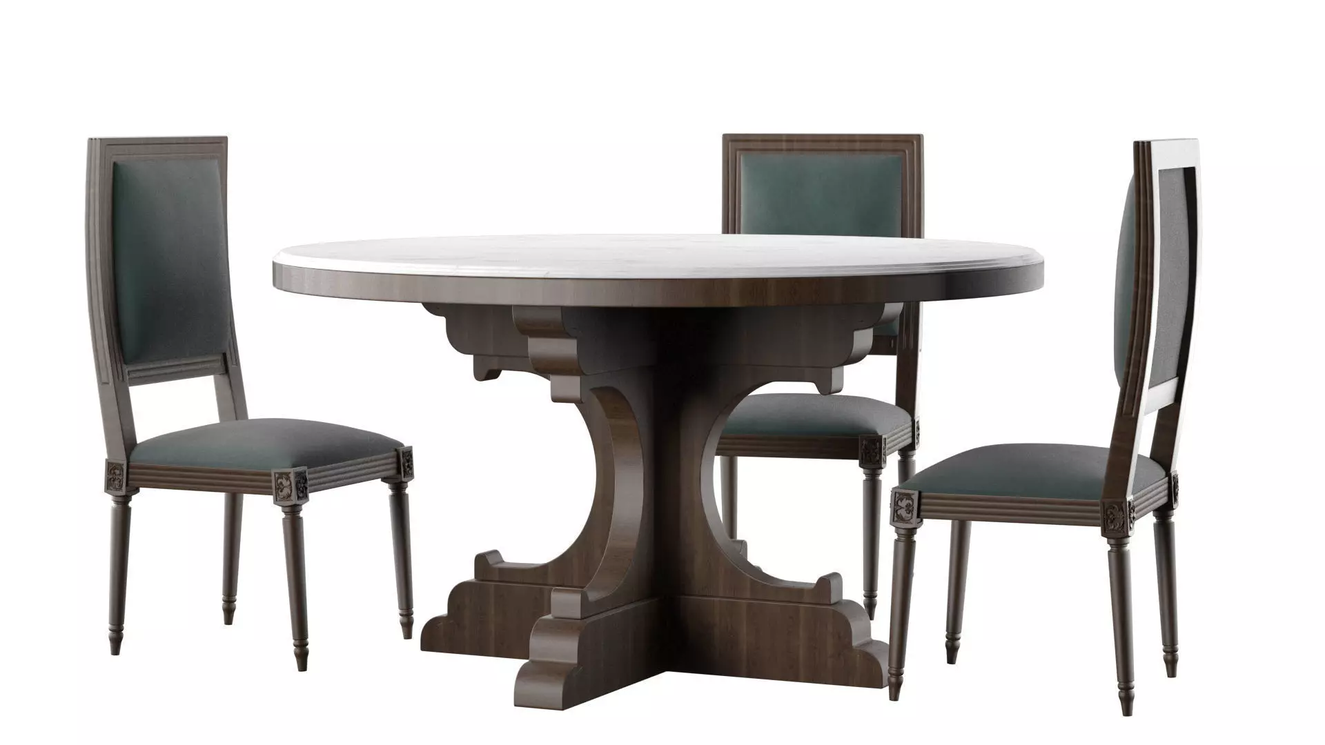 Marbel Round Dining Table 3D model_0