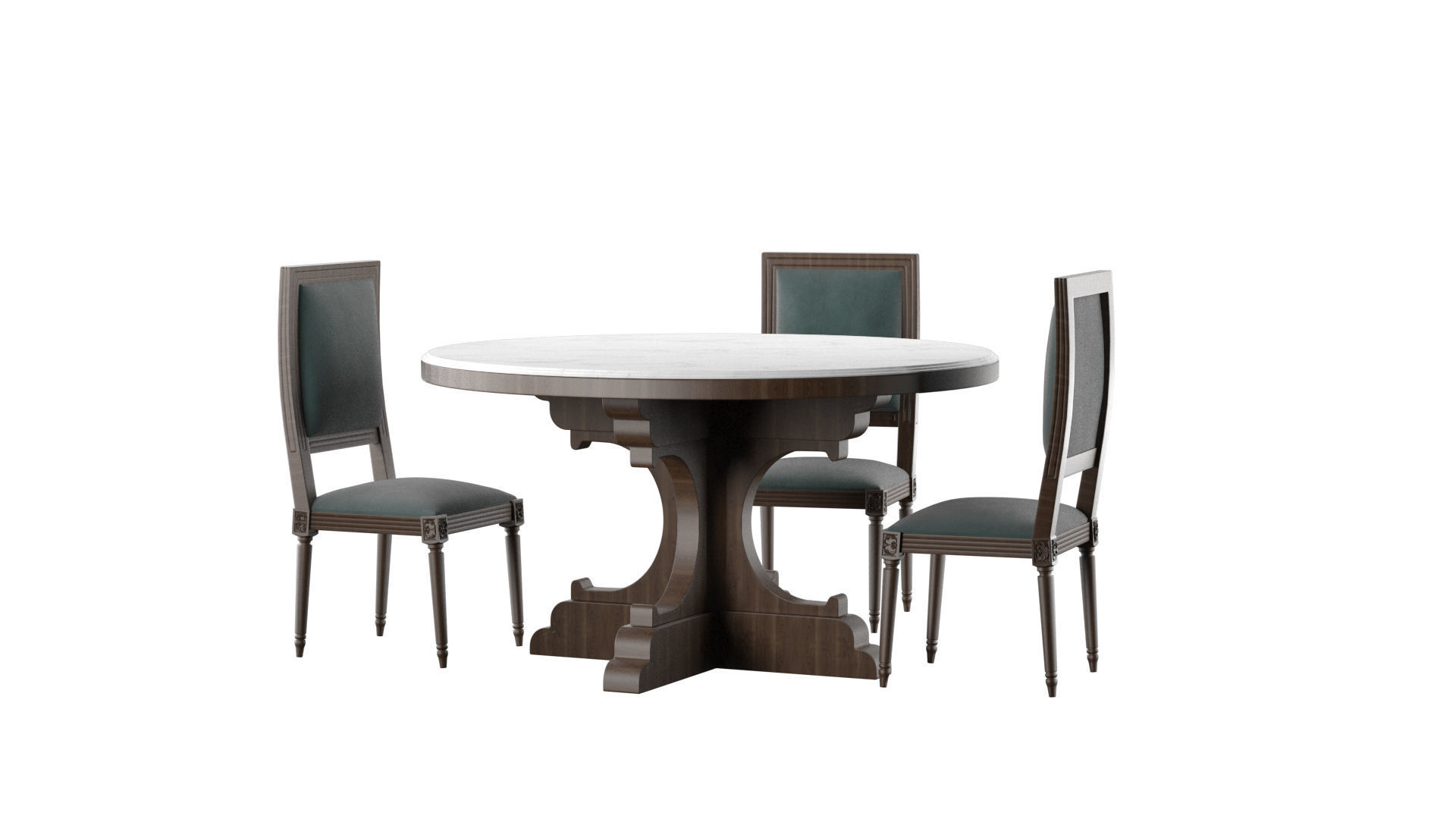 Marbel Round Dining Table 3D model_1
