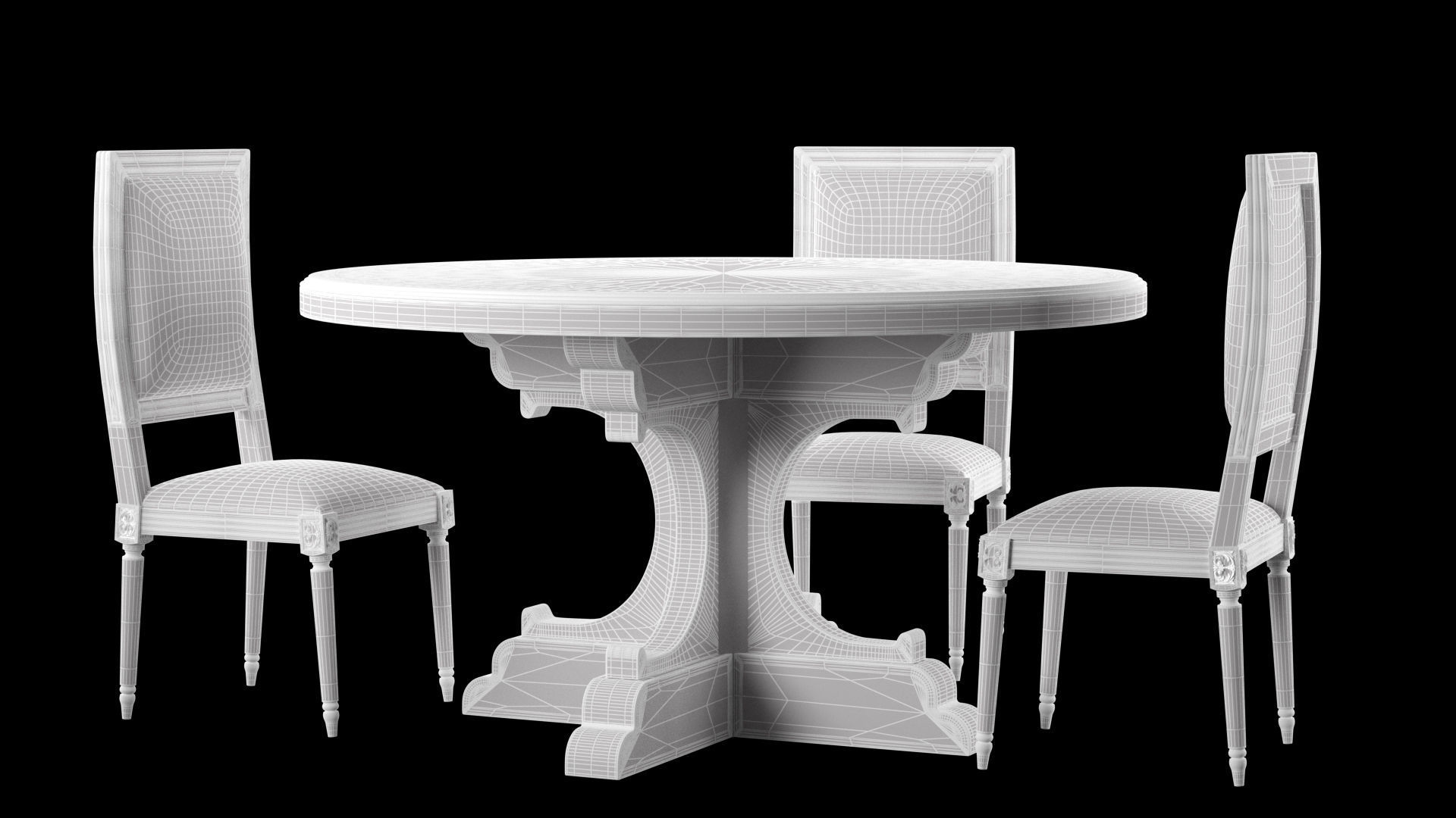 Marbel Round Dining Table 3D model_2