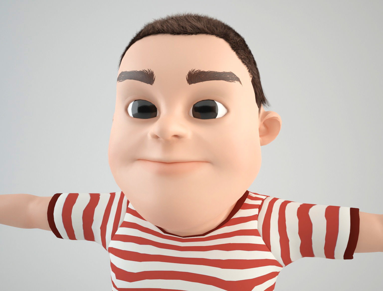 Cartoon Man 5 Low-poly 3D model_5