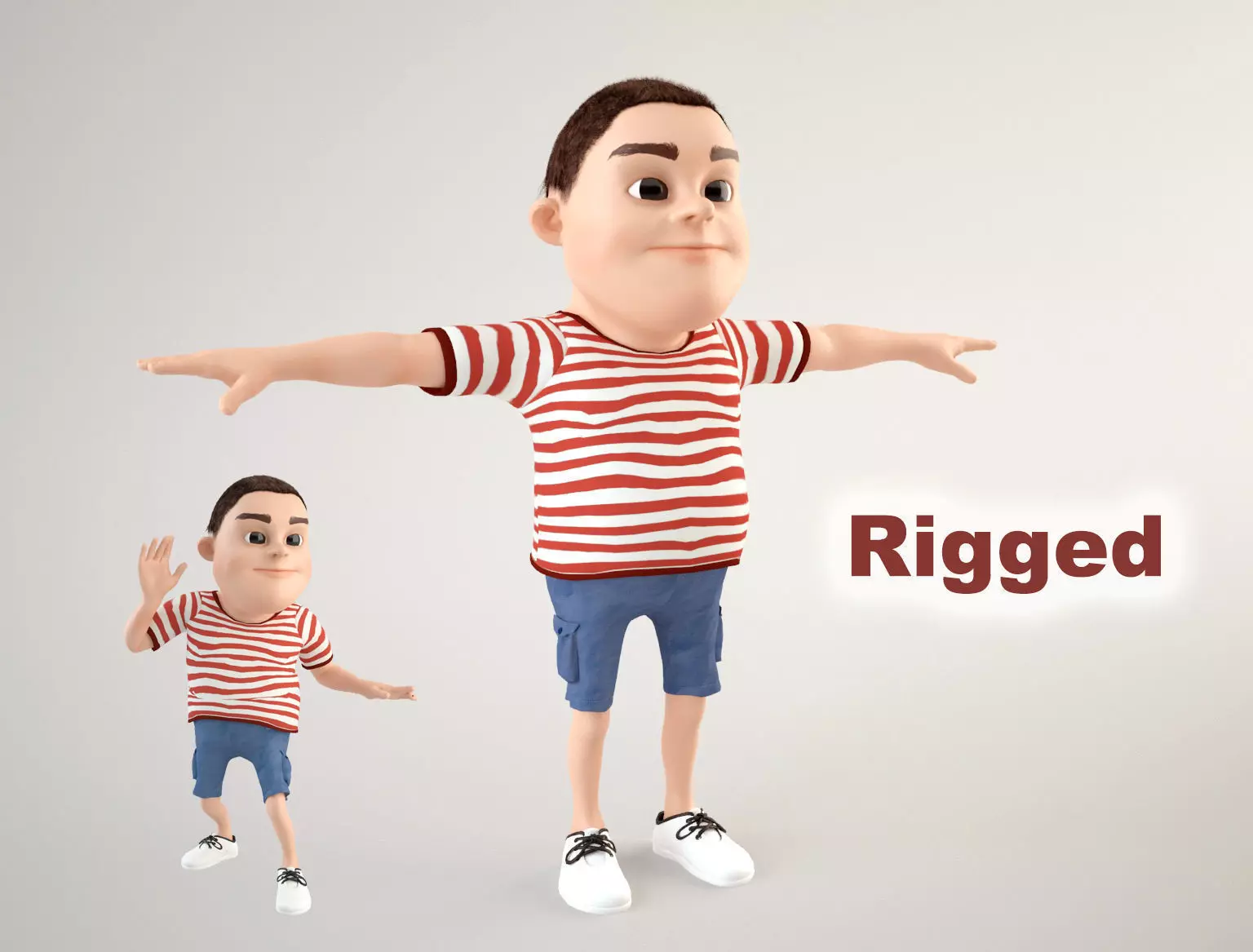 Cartoon Man 5 Low-poly 3D model_0