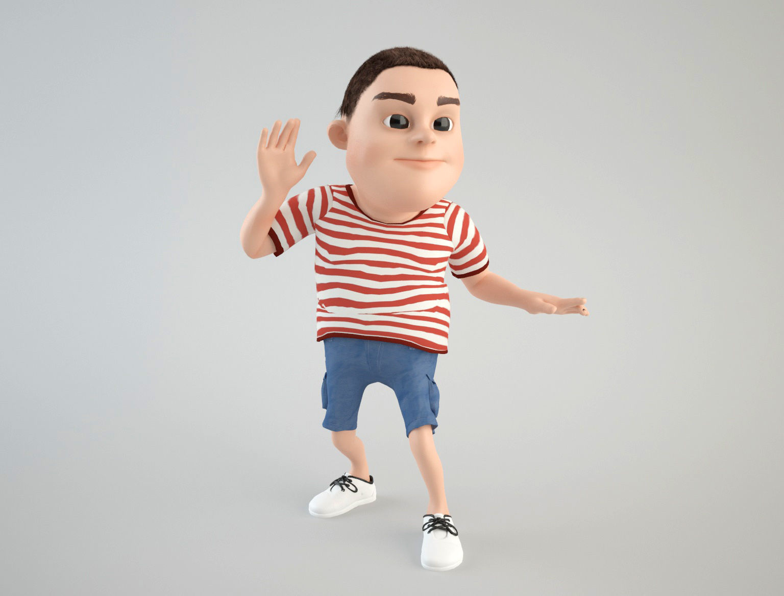 Cartoon Man 5 Low-poly 3D model_7