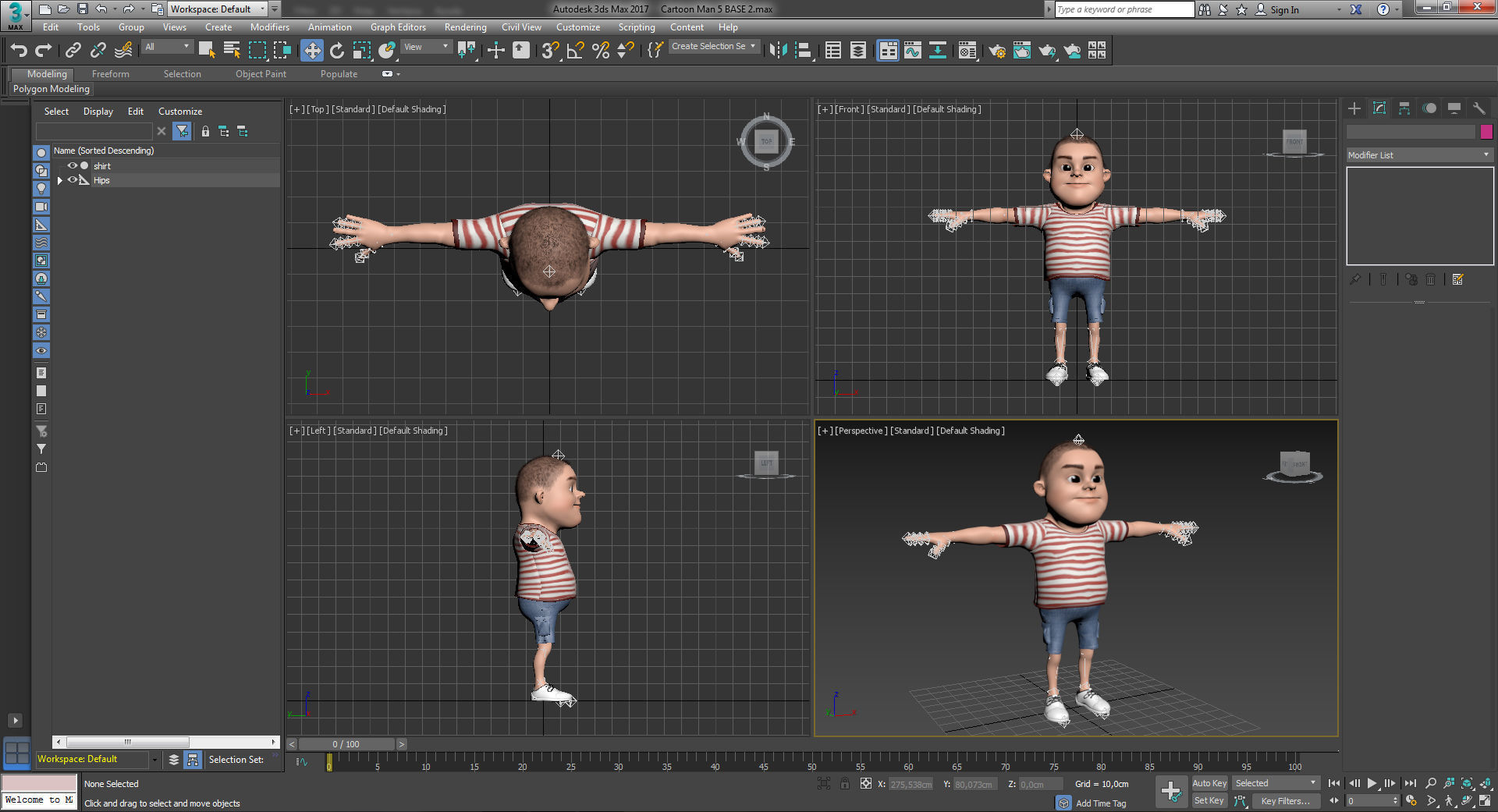 Cartoon Man 5 Low-poly 3D model_9