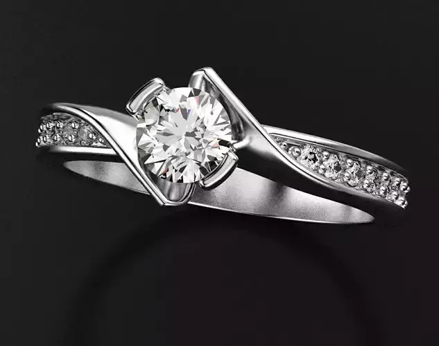 Interesting stylish engagement ring with diamonds 432