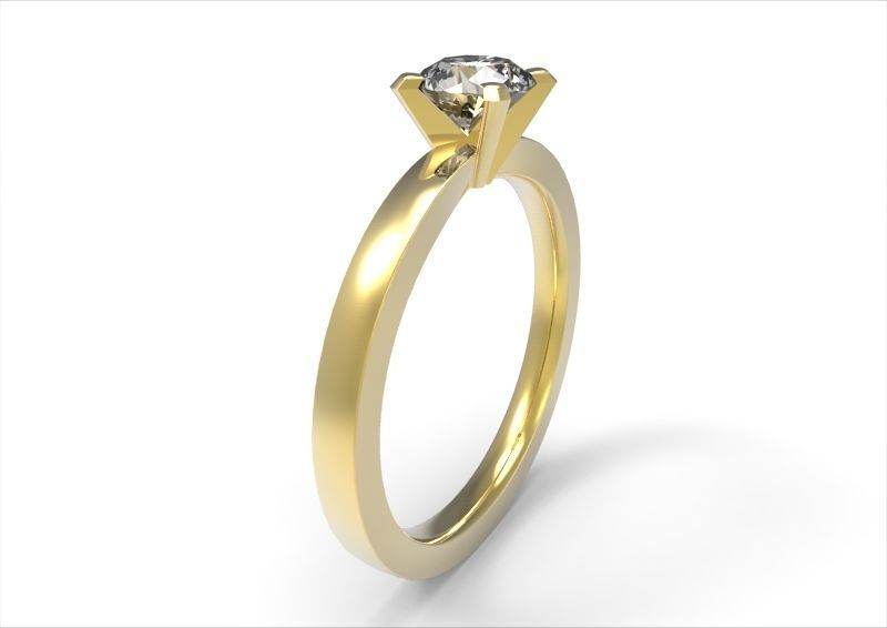 solitaire diamant 1 3D print model_10