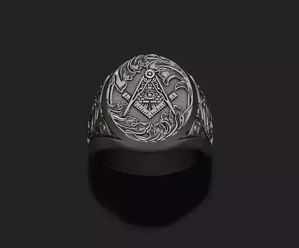 Mason ring with eye 3D print model