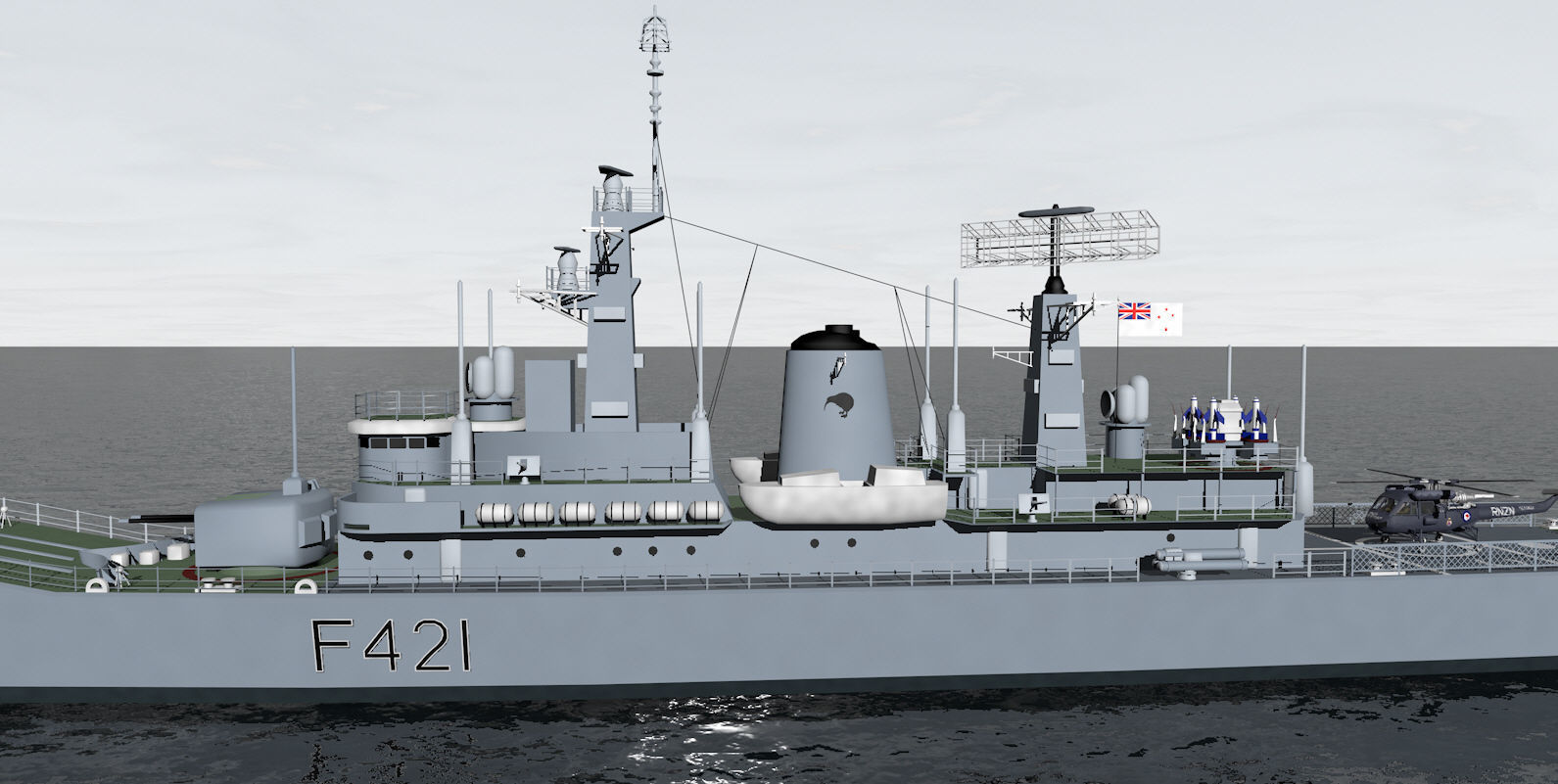 HMNZS Canterbury - F421 - Leander Class Frigate 3D model_4