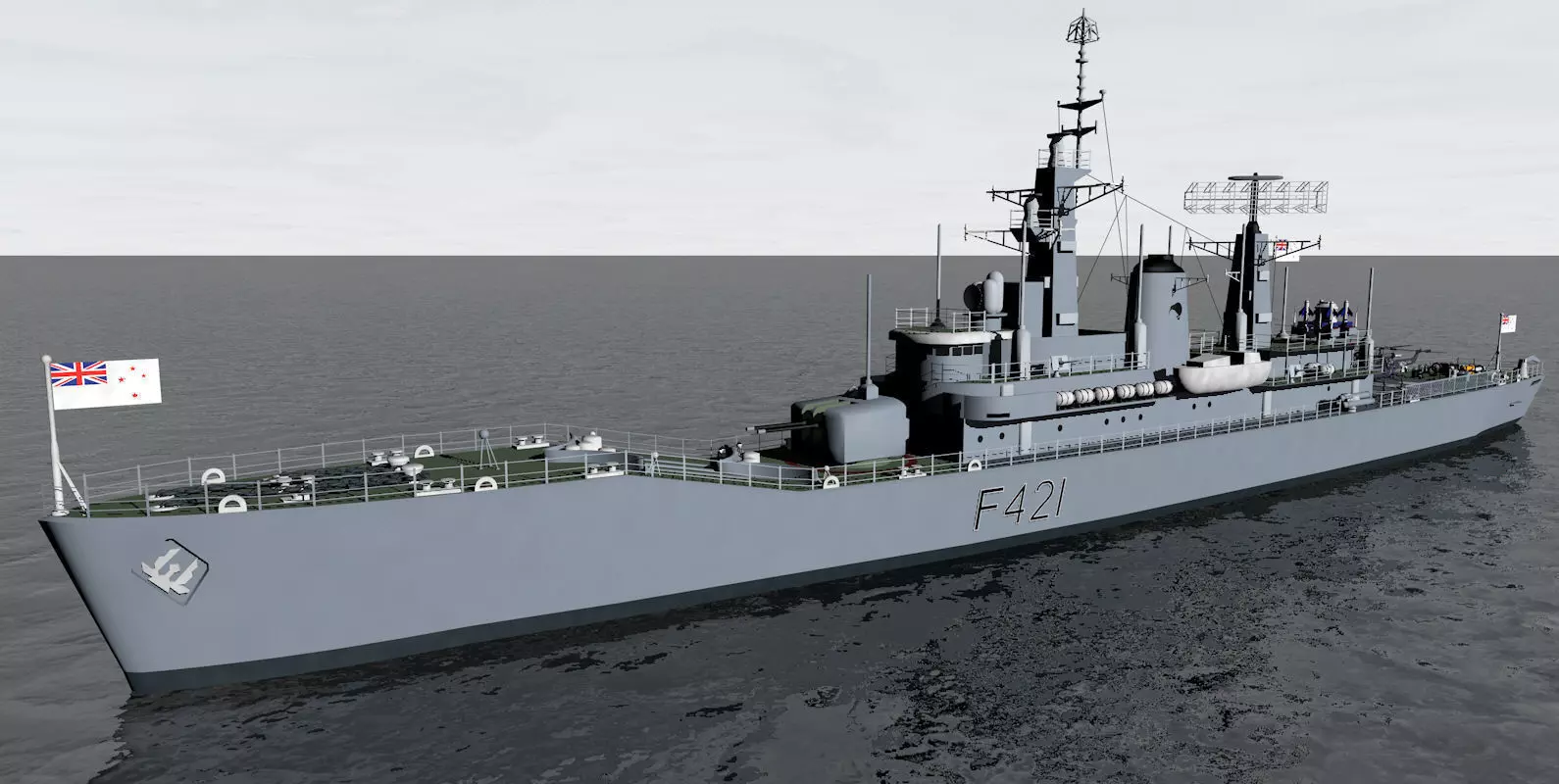 HMNZS Canterbury - F421 - Leander Class Frigate 3D model_0