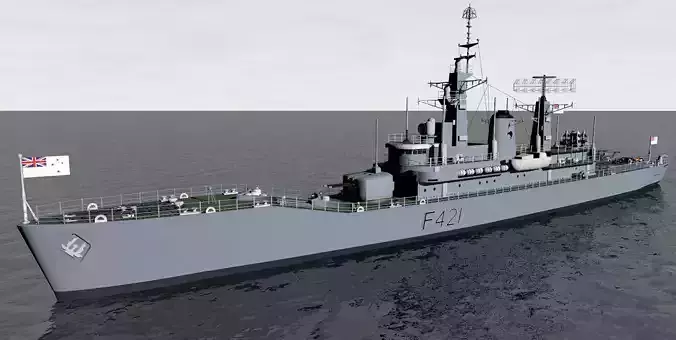 HMNZS Canterbury - F421 - Leander Class Frigate 3D model