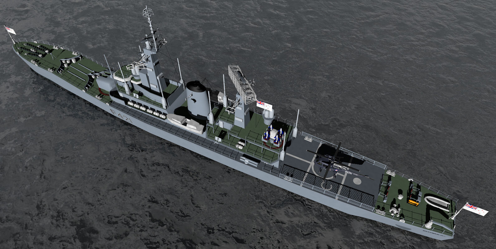 HMNZS Canterbury - F421 - Leander Class Frigate 3D model_8