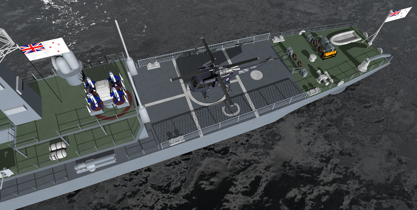 HMNZS Canterbury - F421 - Leander Class Frigate 3D model_11