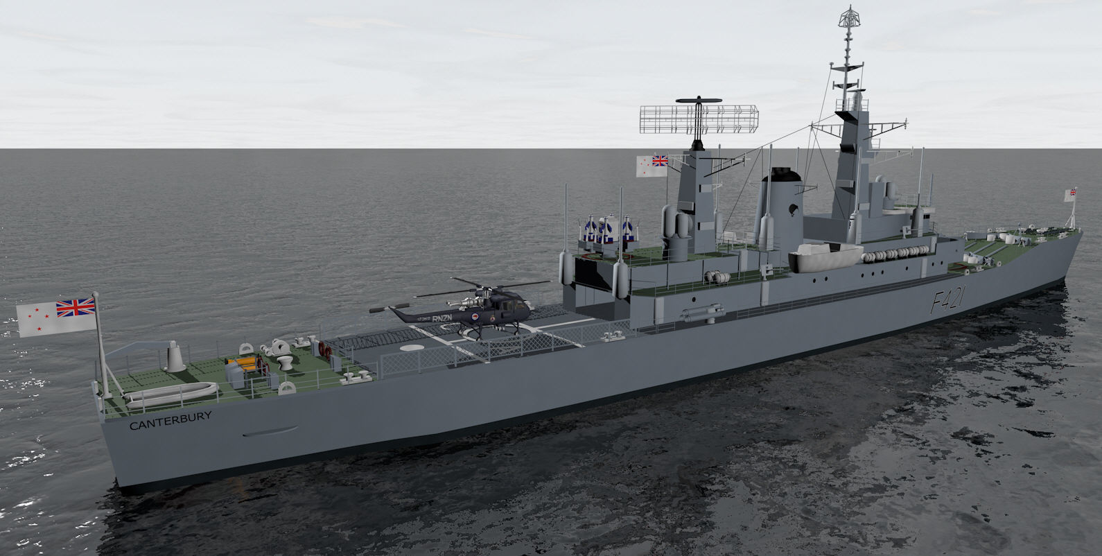 HMNZS Canterbury - F421 - Leander Class Frigate 3D model_2