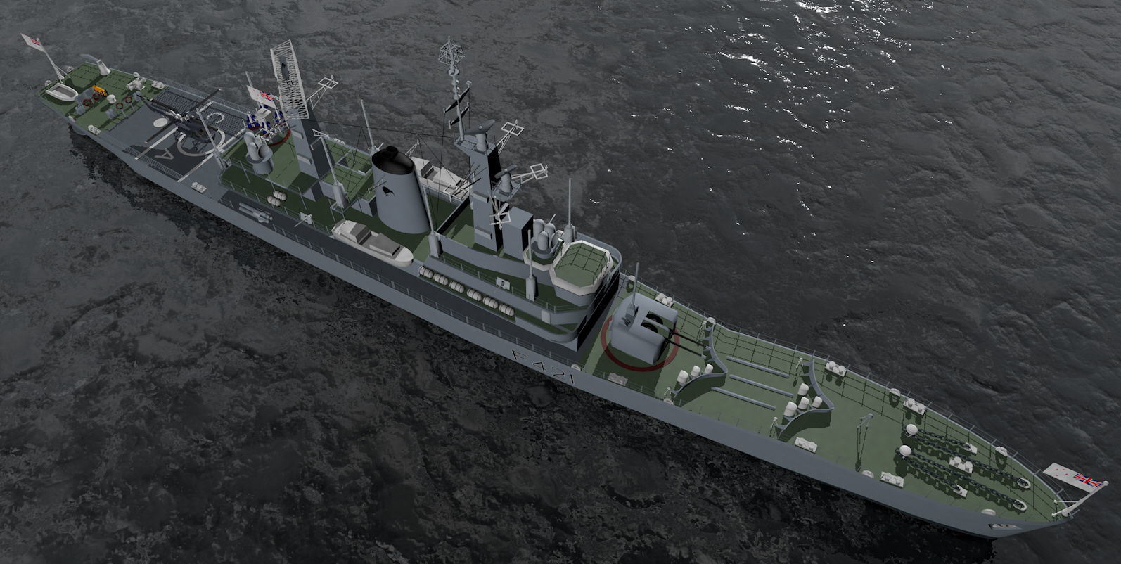 HMNZS Canterbury - F421 - Leander Class Frigate 3D model_7