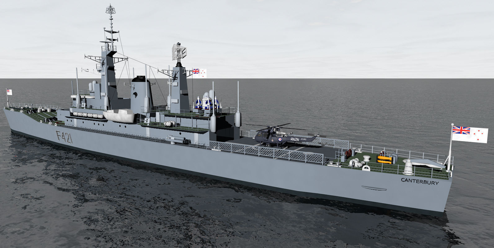 HMNZS Canterbury - F421 - Leander Class Frigate 3D model_1
